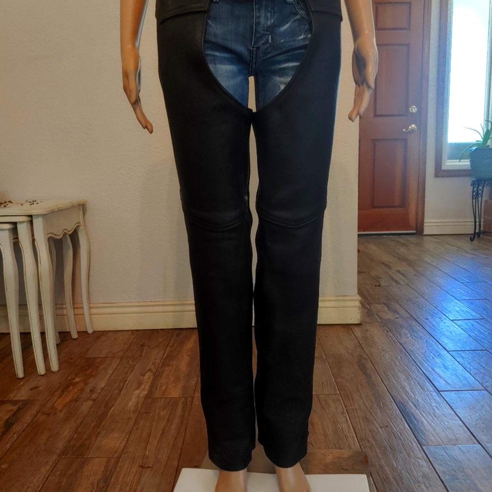 US MADE 100% LEATHER RIDING CHAPS - Picture 6 of 8